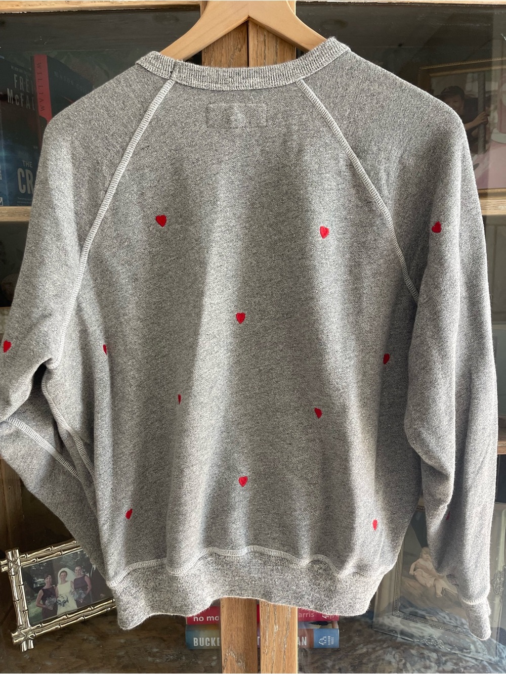 THE GREAT. College Sweatshirt with Heart Embroidery - Picture 3 of 7